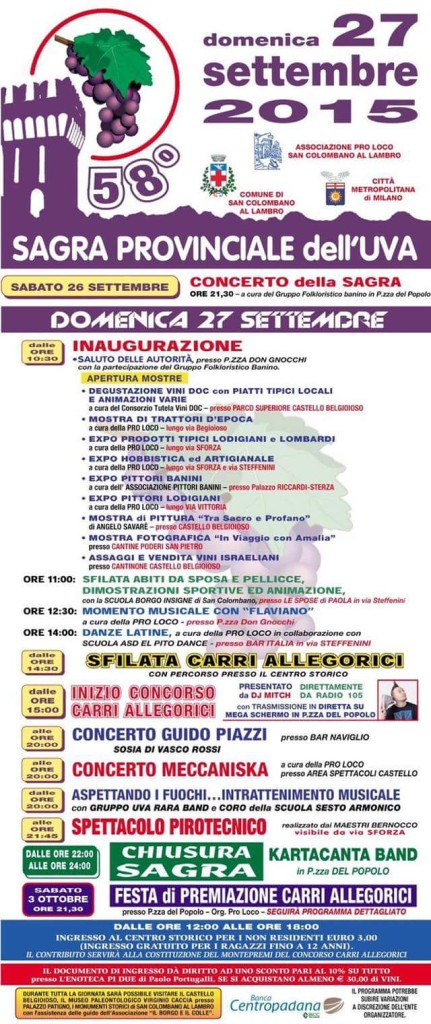 San Colombano al Lambro - programma festa dell'uva