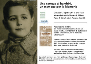 Giovedì 17 Aprile, alle 18.30 Memoriale della Shoah, Milano